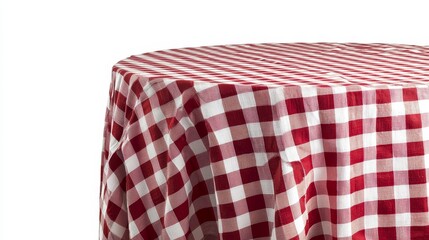 Fototapeta premium a round table with a red and white checkered tablecloth, creating a classic and timeless look