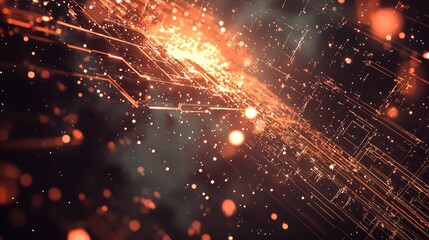 Obraz premium Touch the Future: Low Poly Wireframe, Vector Polygonal Image