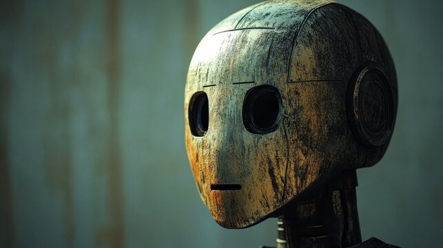 A robot with a face and a head