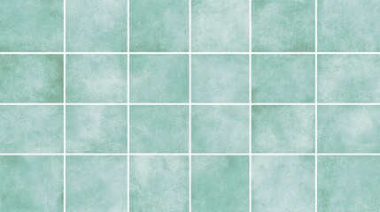  a green tiled wall with a white background and a pattern of green tiles The tiles are arranged in a grid pattern, creating a unique and eye-catching design The gr