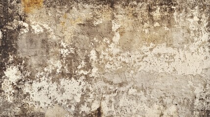 Fototapeta premium an old, grungy wall with peeling paint in shades of white, black, and yellow The paint is chipped and faded, giving the wall a worn and aged look