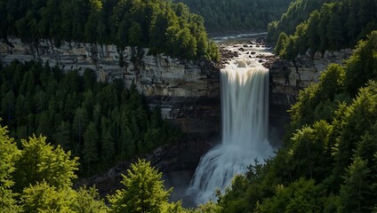 Obraz premium Timelapse of Letchworth State Park, NY, USA - July 15, 2020.