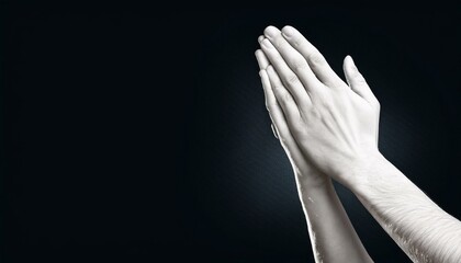Praying hands line art style vector illustration