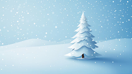 Obraz premium christmas tree with snow