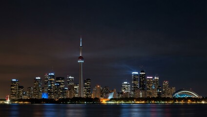 Obraz premium Toronto city skyline at night.