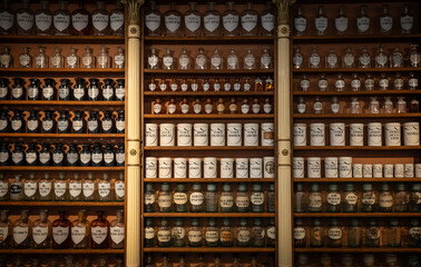 The old drawer cabinet of  apothecary