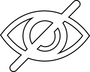 Black eye icon. Bold outline detail , eyesight pictogram, see, visible, retina solid icons, Minimalist vector graphic design elements. Simple geometric design. isolated on transparent background