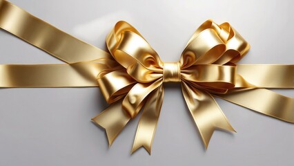 Top view of a translucent background PNG file with gold ribbon and