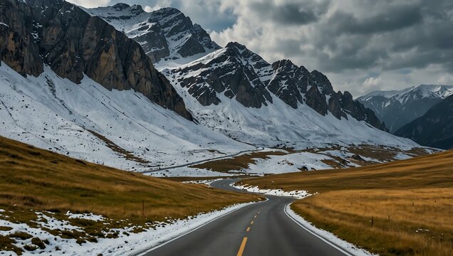 Transbucegi Road in Romania, crossing the Bucegi Plateau