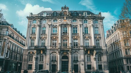 Obraz premium facade of a building in the center country