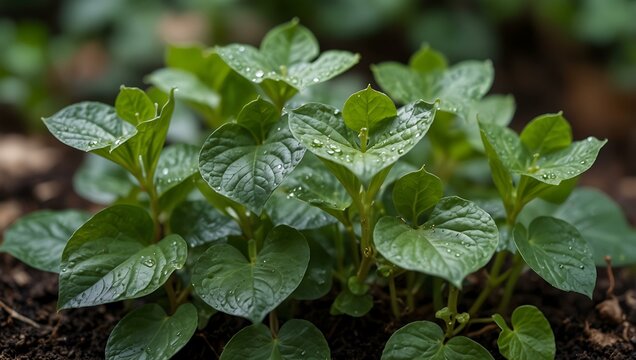 Trichosanthes dioica plant with heart-shaped leaves.