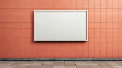 Modern blank signage with a sleek frame placed against a vibrant or neutral wall, perfect for advertisements, branding, or presentations
