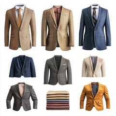 Breathable and Stylish Outfits: Versatile for Casual or Formal Occasions on White Background