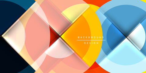 Obraz premium Circle and semi circle geometric background. Vector Illustration For Wallpaper, Banner, Background, Card, Book Illustration, landing page