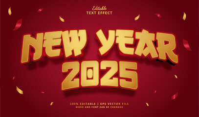 New Year 2025 Editable Text Effect Style 3d Bold Modern Theme Asian