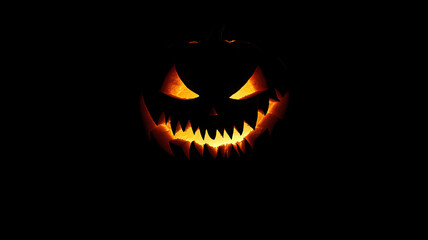Glowing Jack-o'-Lantern with Fangs
