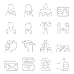 Social media & Social Network icon set in thin line style