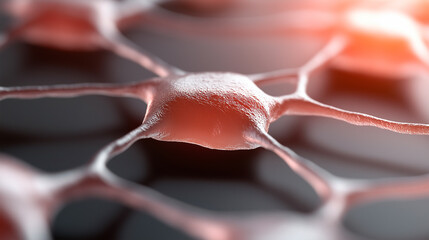 Neural Stem Cell Therapy or Medicine injected to regenerate brain tissue for neurodegenerative diseases medical illustration close up macro view.