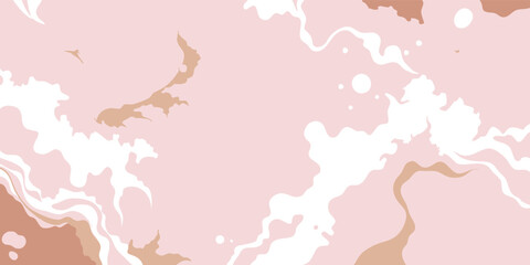 Obraz premium White splatters of various sizes create an abstract design on a pink pastel background, forming a unique and artistic visual