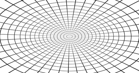 Obraz premium white circular tunnel grid background