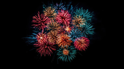 Colorful fireworks lighting up the night sky
