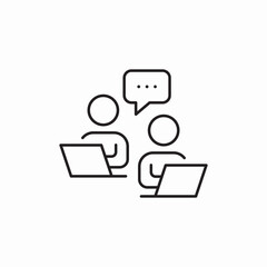 laptop online chat icon sign vector