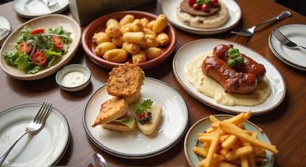 grilled meat and vegetables