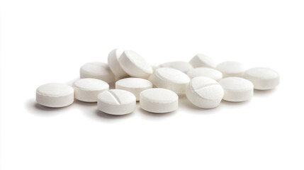 white pills on white background