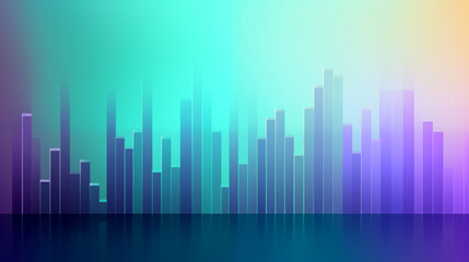 Abstract gradient background with vertical bars, financial growth concept, copy space