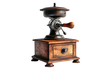 Vintage Coffee Grinder Isolated on White Background
