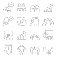 Obraz premium Business Consulting icon set in thin line style