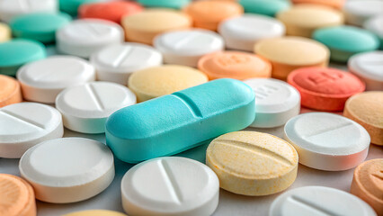 Pills and Treatments. Pills and tablets of different colors