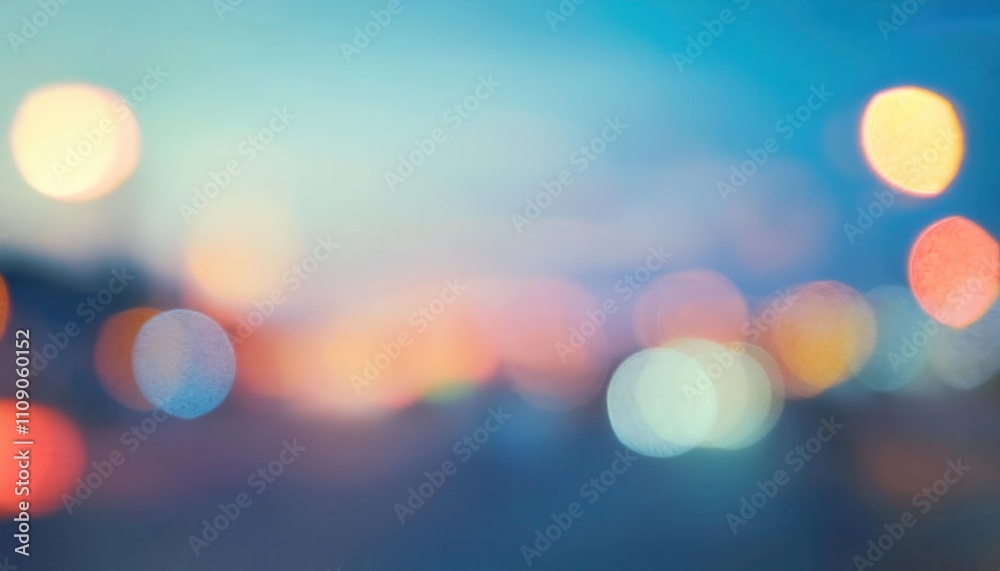 Poster vibrant urban dusk. blurred lights of a modern skyline capturing the transition between day and nigh