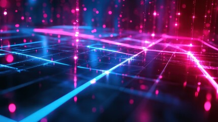 Obraz premium Abstract Neon Grid