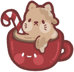Christmas hot chocolate - cat