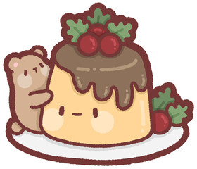 Christmas pudding cake - grizzly bear