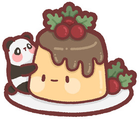 Christmas pudding cake - panda