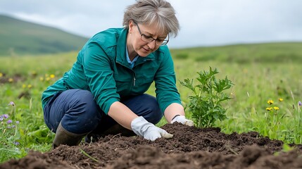 Exploring sustainable living close-up on gardening in enthusiastic rural landscapes
