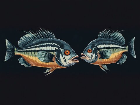 Vector illustration of roosterfish for packaging or web.