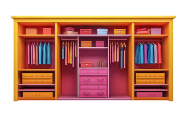 Colorful Closet Organizer with Transparent Background