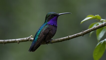 Velvet Purple Coronet hummingbird in Ecuador&rsquo;s Choc&oacute; Andino.