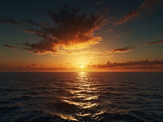 Obraz premium Vertical loop animation of a sunset over the ocean.