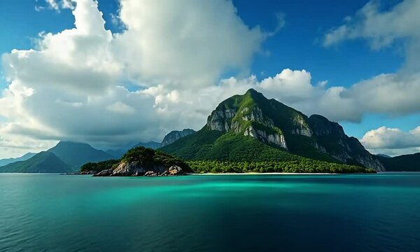 Pulau Tioman, Malaysia. Sky full of cloud. timelapse