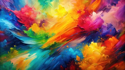 Vibrant abstract painting with bold colors and energetic brush strokes, abstract, artwork, colorful, dynamic, vibrant