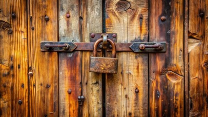 Old wooden doors with rusty padlock attached , vintage, aged, security, lock, protection, ancient, entrance, weathered, antique