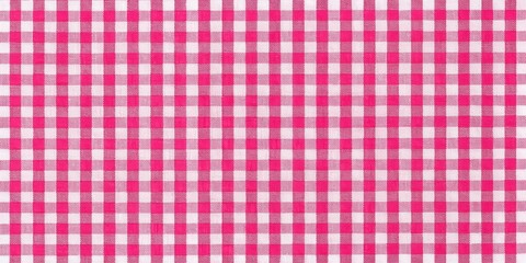 Pink gingham fabric with a classic checkered pattern, gingham, pink, check, fabric, texture, plaid, background, textile, design
