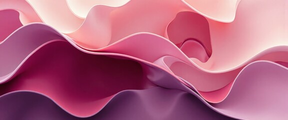 Obraz premium A colorful, abstract painting with a purple background and orange and pink waves. The waves are very long and the colors are very bright