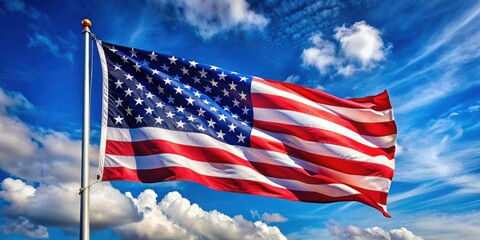 Obraz premium American flag fluttering in the wind