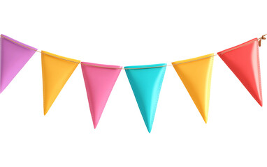 Colorful Party Bunting on Transparent Background