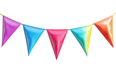 Colorful Bunting Flags on Transparent Background